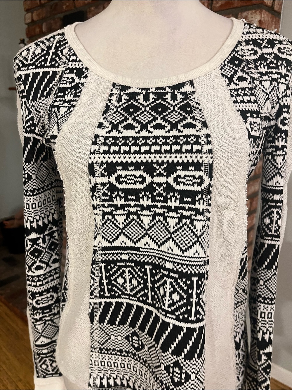 Anthropologie Lilka $98 Geo Jacquard Swing Sweater - Picture 3 of 9